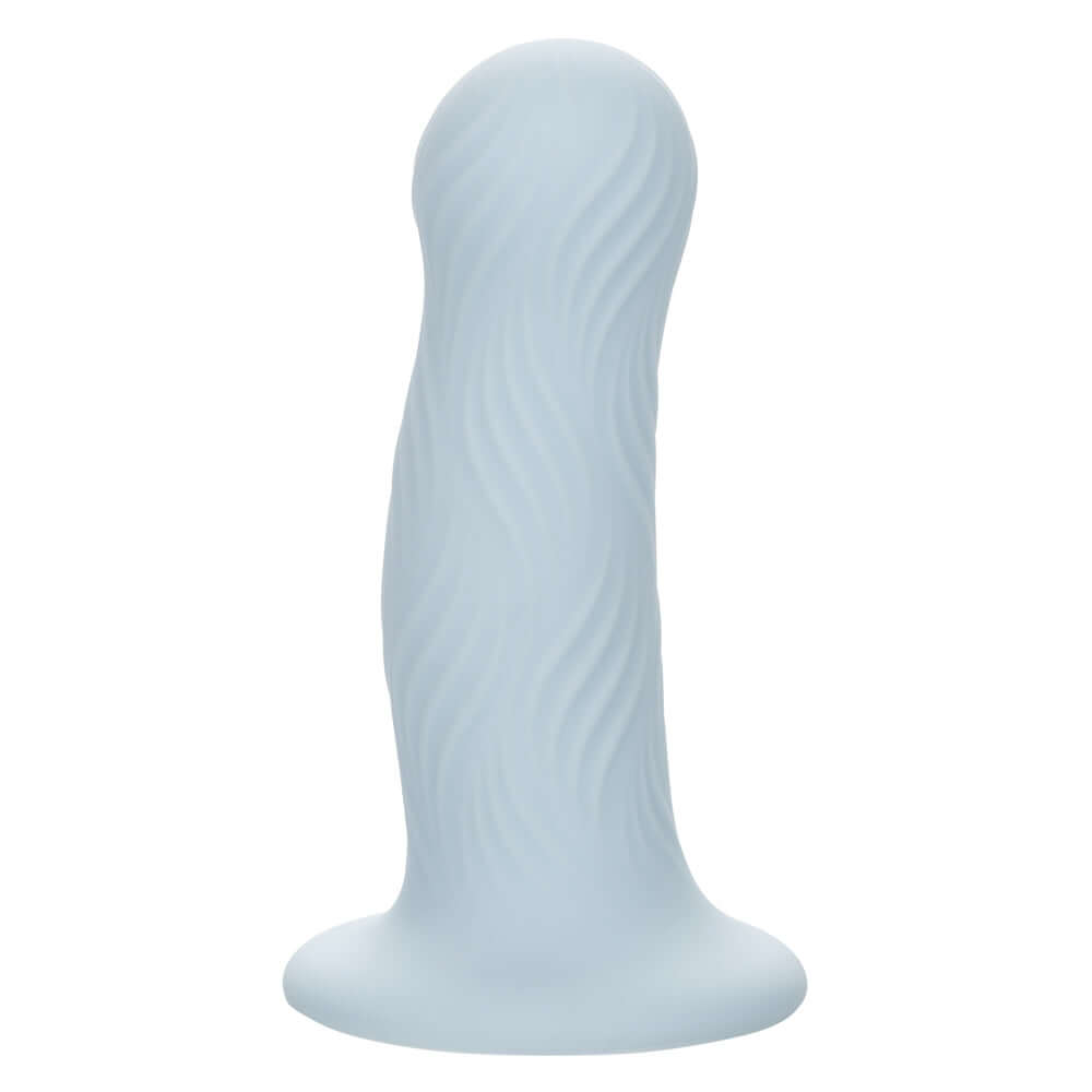 Wave Rider Foam Dildo in Blue with wavy texture for maximum pleasure, made from high-quality liquid silicone.
