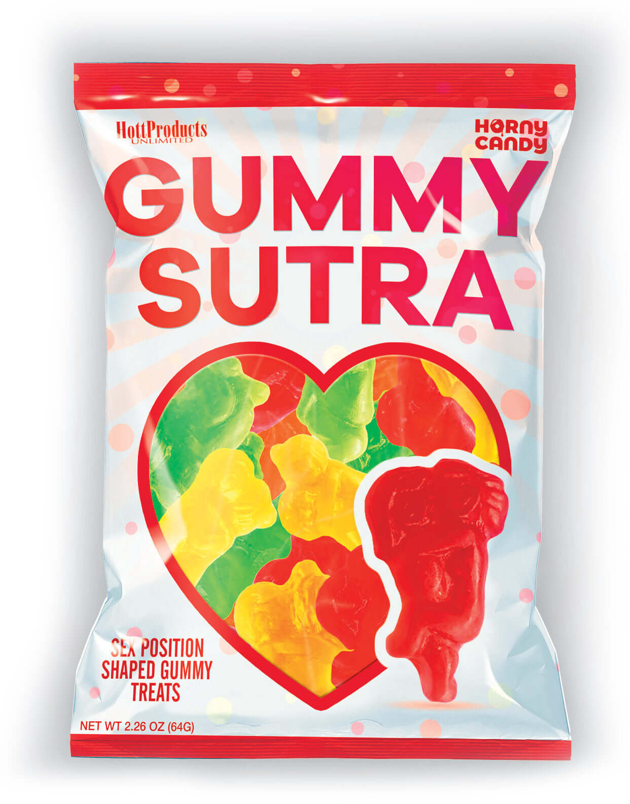 Gummy Sutra Gummies 12 Piece Display pack featuring playful gummy candies in fun shapes for adult parties.