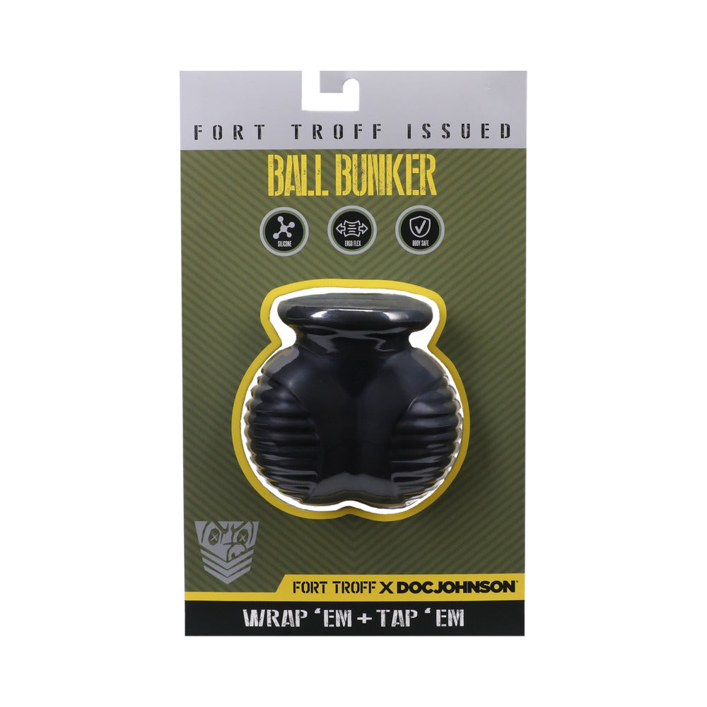 Fort Troff Ball Bunker Black silicone support accessory package with bold design and clear instructions.