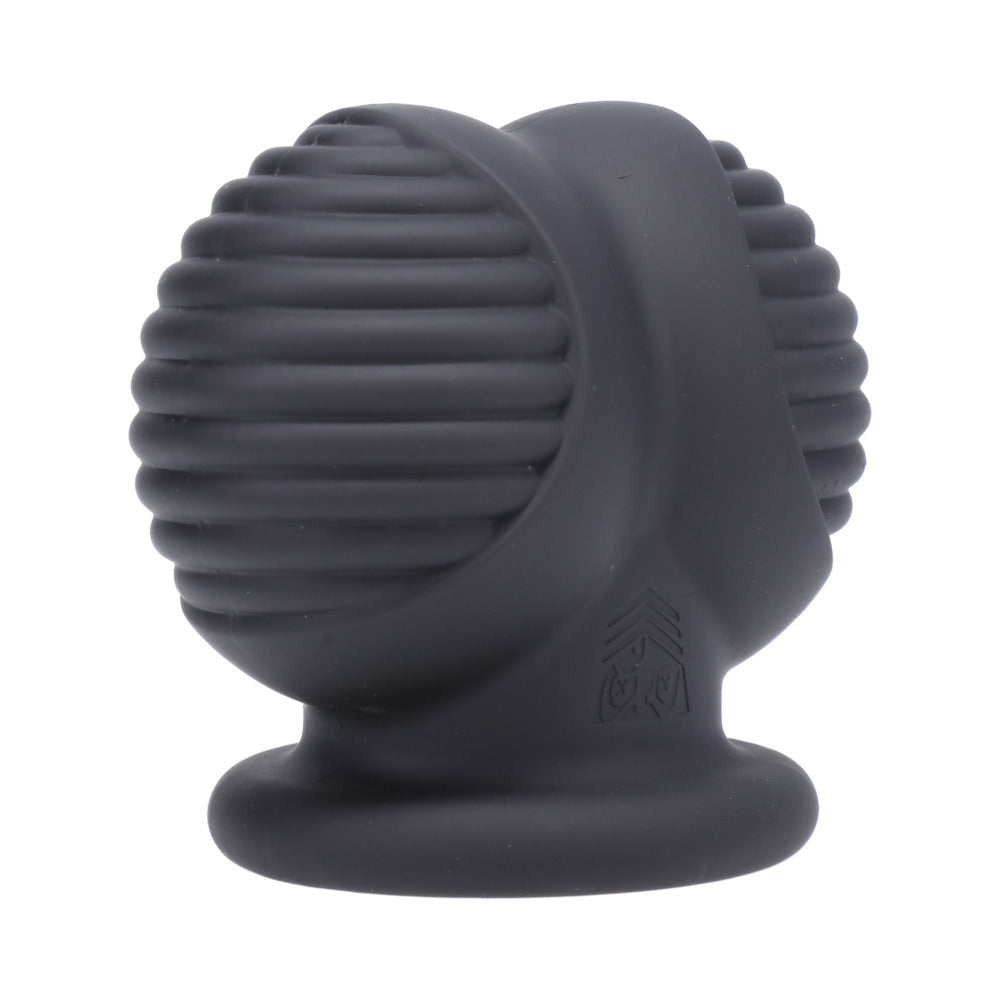 Fort Troff Ball Bunker Black silicone support accessory with a streamlined design and ribbed texture.