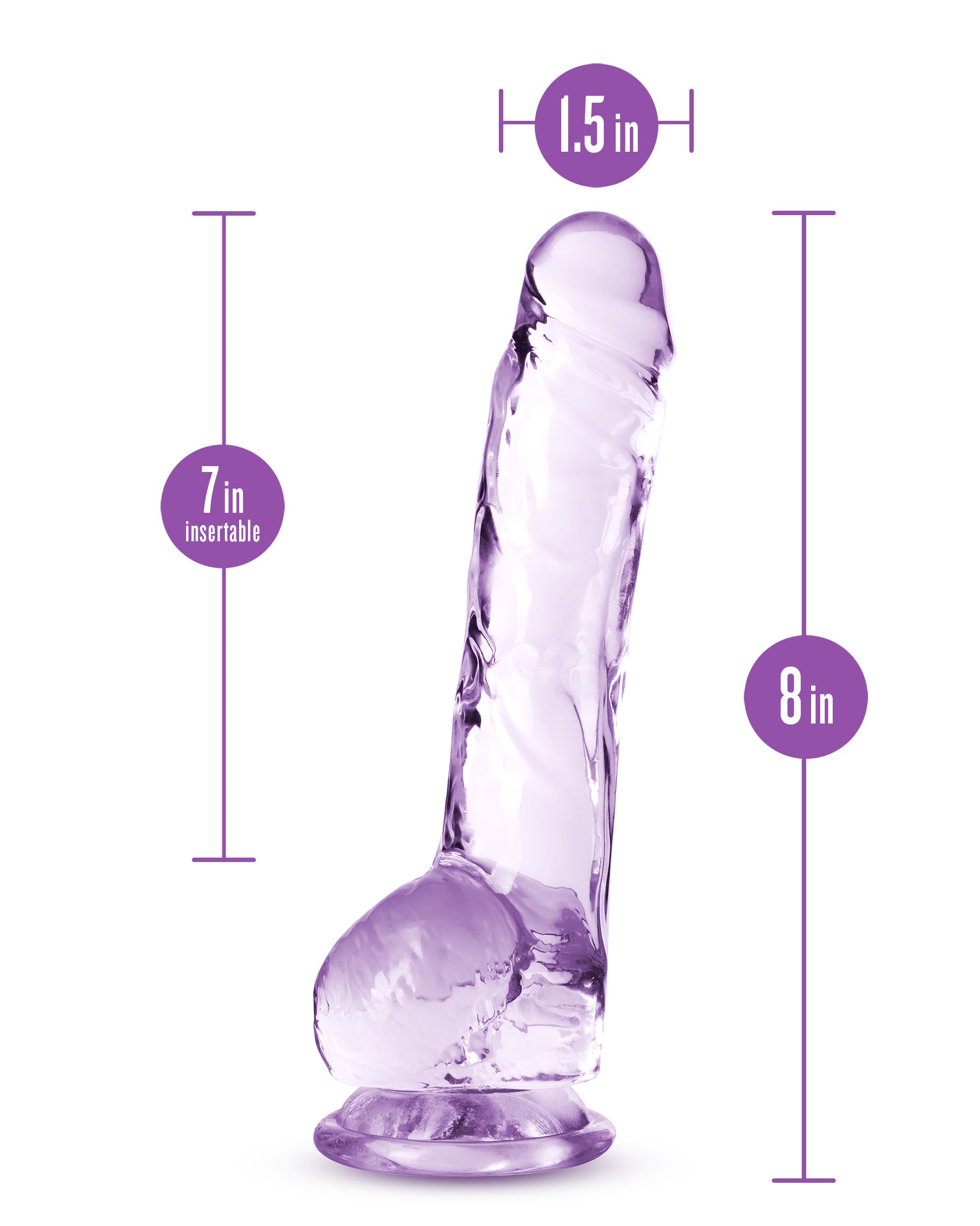 Naturally Yours - 8 Inch Crystalline Dildo - Amethyst-5