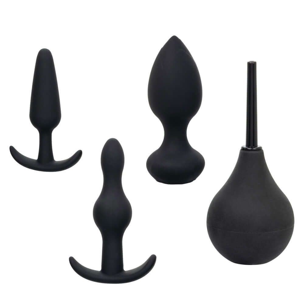 Pleasure Kits Anal Explorer Collection Black includes four versatile anal toys in sleek black design.