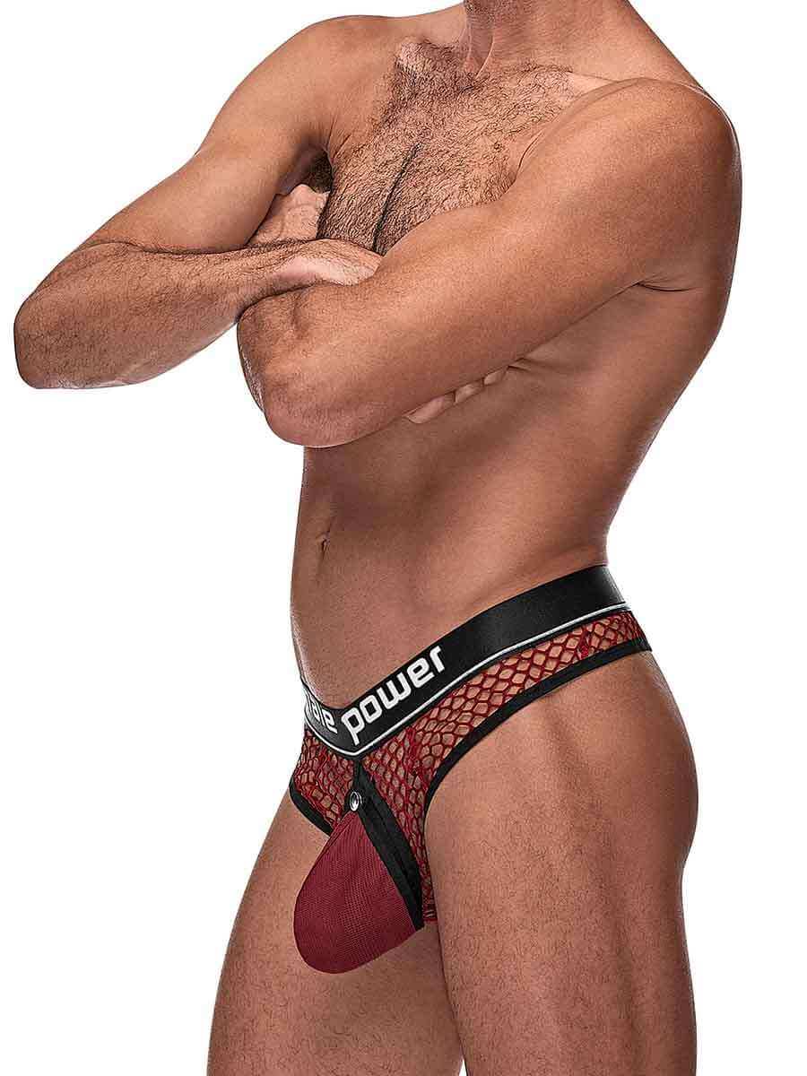 Cock Pit Net Cock Ring Thong - S/ M - Burgundy-3