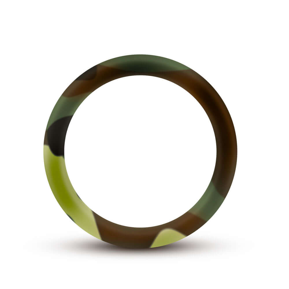 Performance Silicone Camo Cock Ring Green Camouflage with a sleek camouflage pattern and soft silicone design.