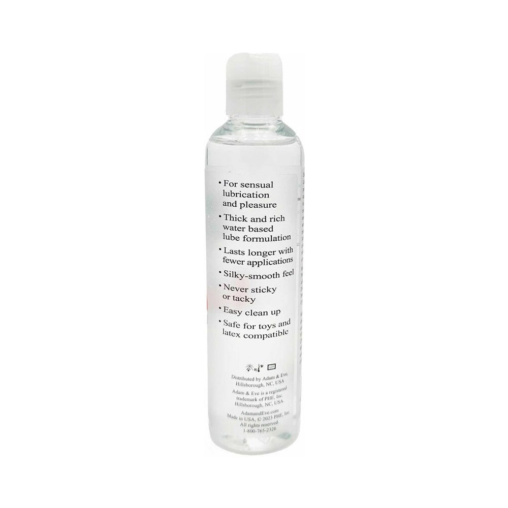 Adam & Eve Water-based Lubricant 8 Oz bottle with features for sensual lubrication and pleasure.