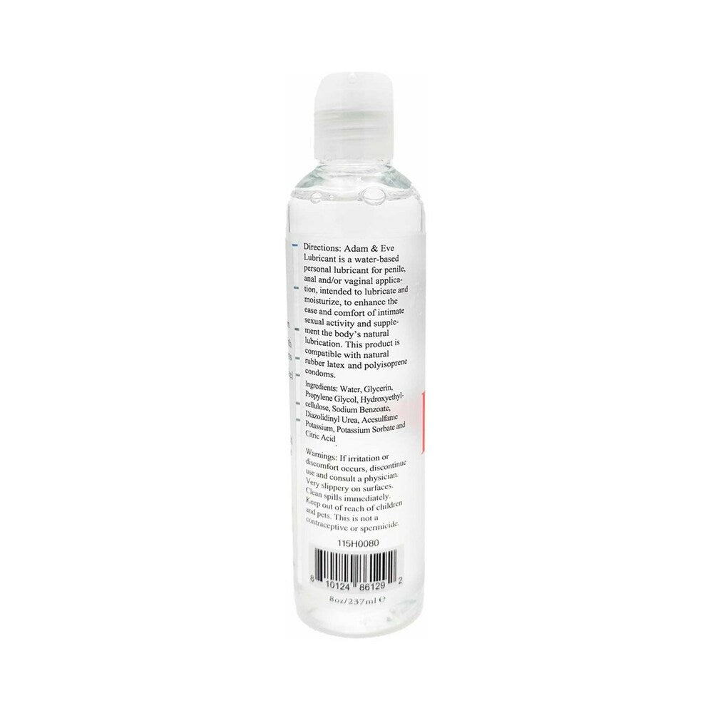Adam & Eve Water-based Lubricant 8 Oz bottle with product details on the back side.