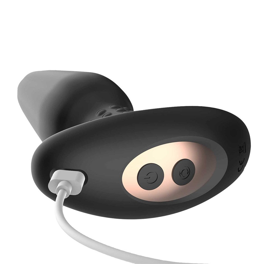 Adam & Eve Carl Jr Vibrating & Rimming Plug with ergonomic design and control buttons for customized pleasure.