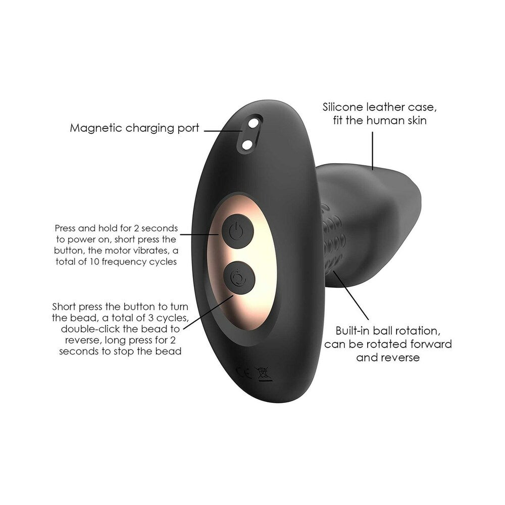 Adam & Eve Carl Jr Vibrating & Rimming Plug features magnetic charging and customizable vibration settings.
