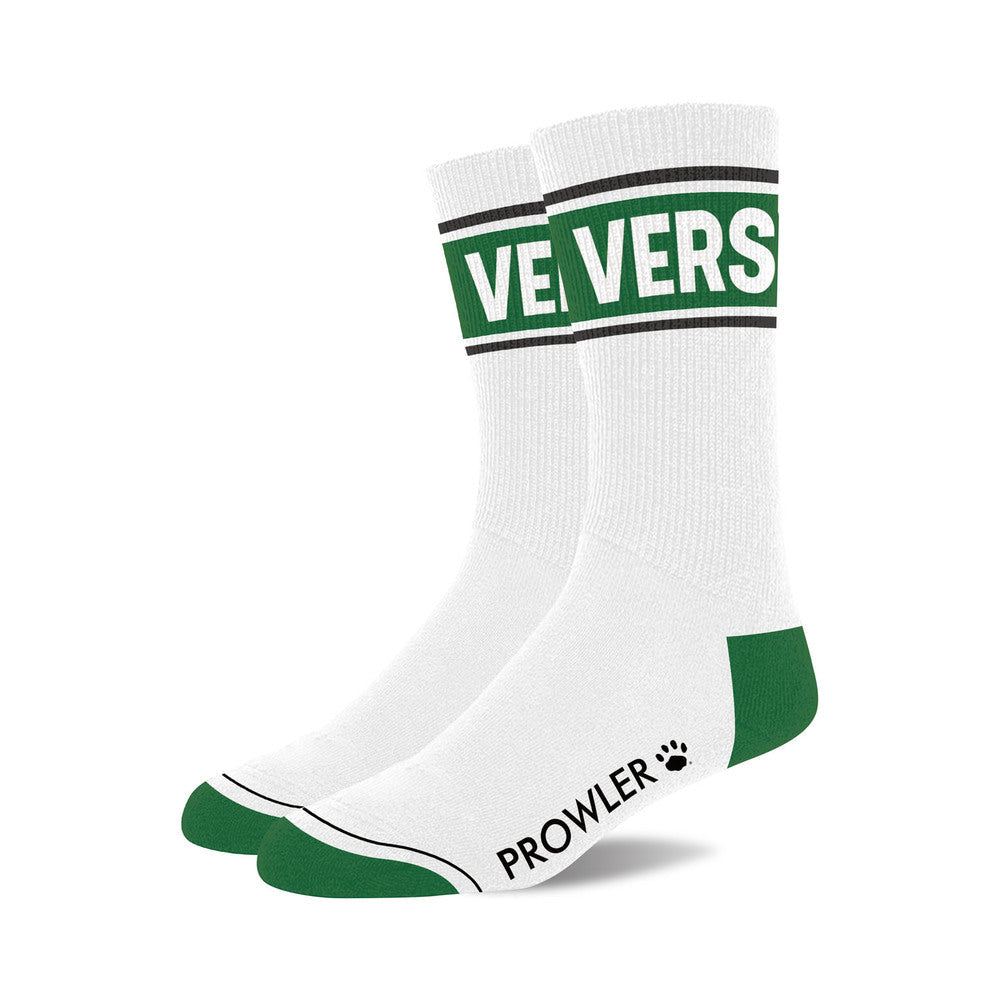 Prowler Vers Socks featuring a clean white design with vibrant green details for stylish comfort.