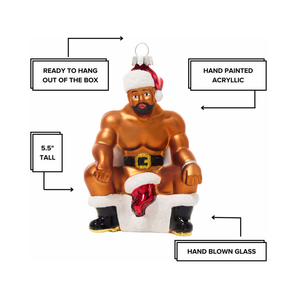 Cheeky Pornament Boss Hog Glass Christmas Ornament, a playful glass ornament for holiday decorating.