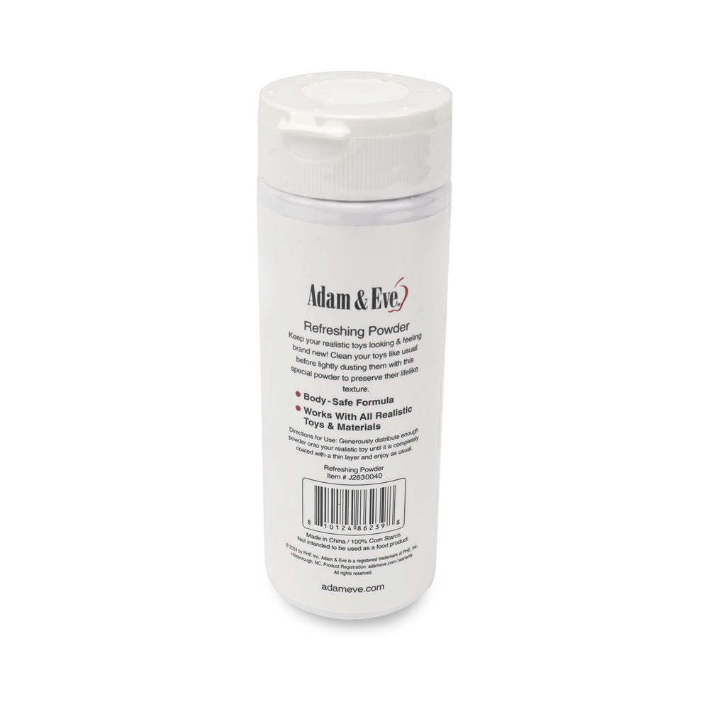 Adam & Eve Renewing Powder 4 Oz bottle, specially formulated maintenance powder for personal wellness products.