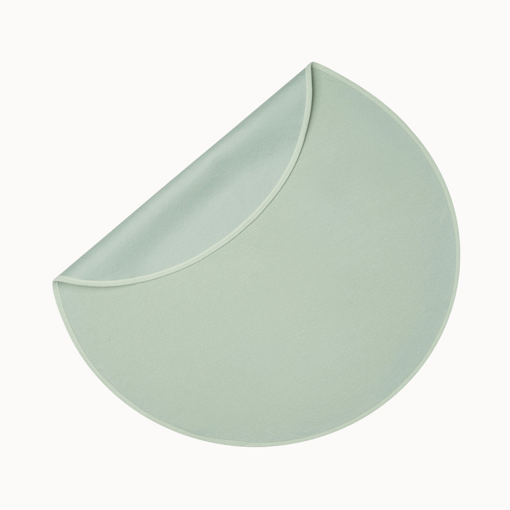 Dame Thro Waterproof Sex Blanket Sage in circular design with ultra-soft cotton exterior.