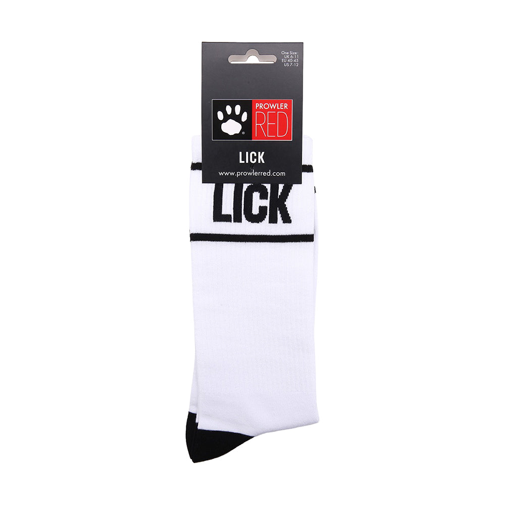 Prowler Red Lick Socks featuring a bold black and white design, perfect for adding flair to any wardrobe.