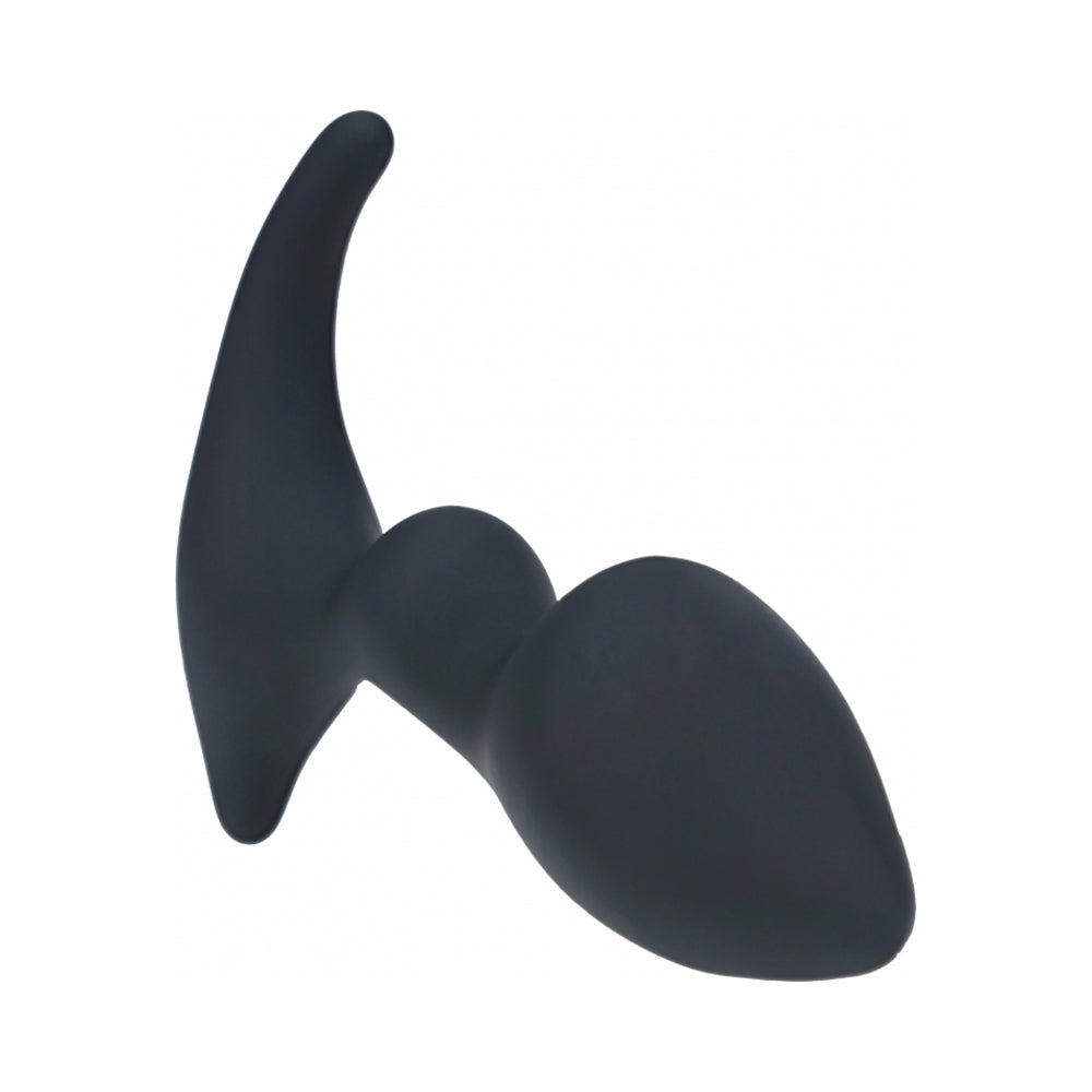 Levelz Double Ripple Silicone Prostate Massager Black designed for targeted prostate stimulation.