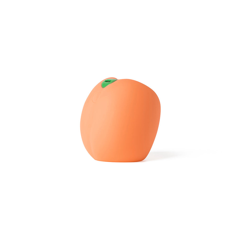 Emojibator Peach Vibrating Stroker in a fun peach-inspired design with a compact shape.