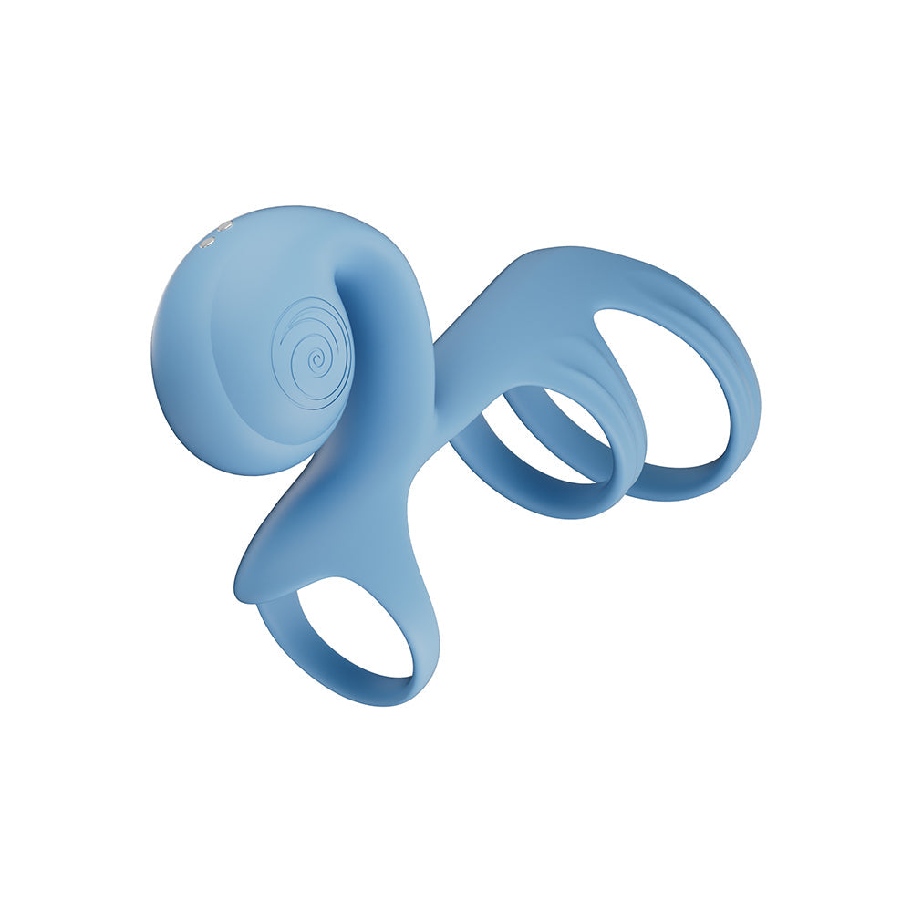 Svibe Snail Jovi Arc Couples Ring Blue Haze in a modern design showcasing its contoured arc shape and blue color.
