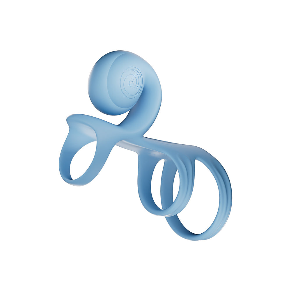 Svibe Snail Jovi Arc Couples Ring Blue Haze showcasing its unique contoured arc design in soothing blue color.