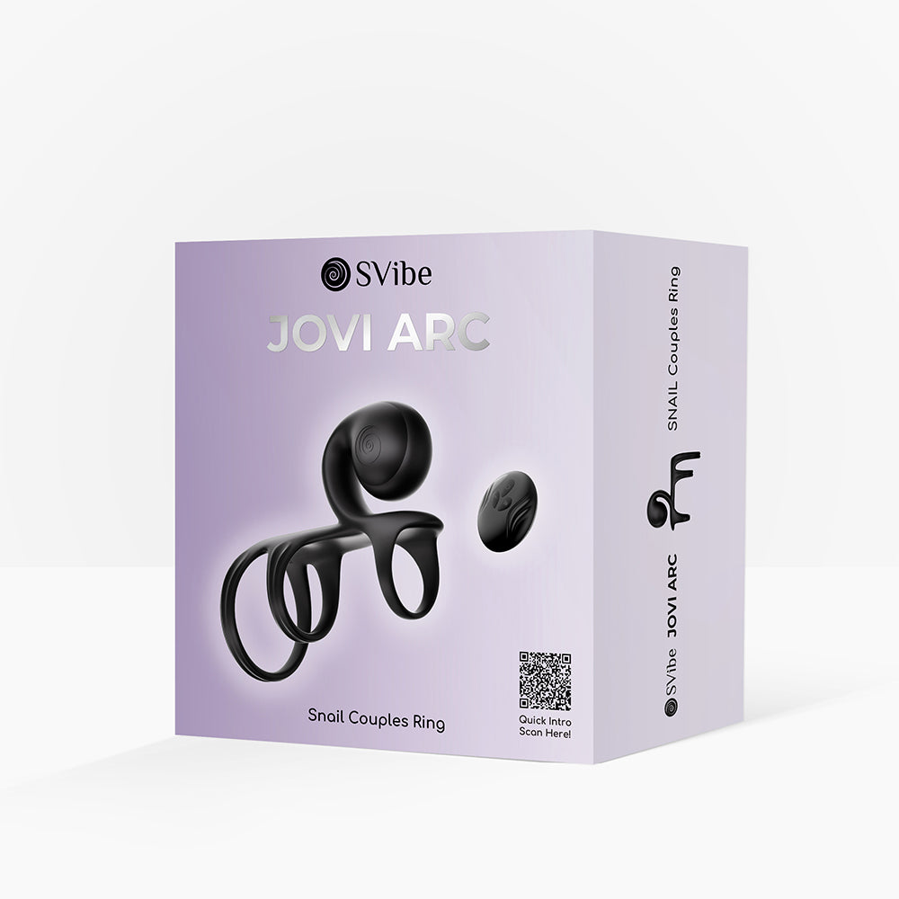 Svibe Snail Jovi Arc Couples Ring Noir Haze packaging showcasing innovative design and branding.
