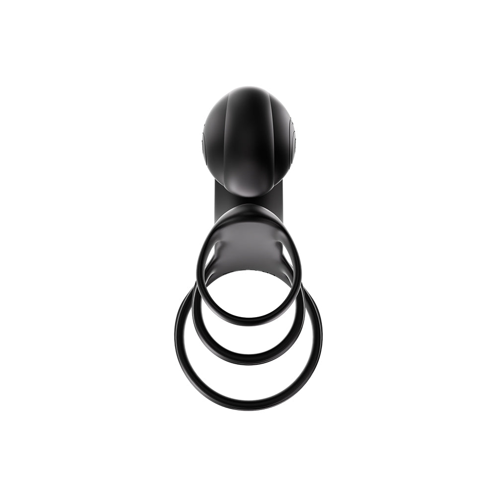 Svibe Snail Jovi Arc Couples Ring Noir Haze top view showcasing its unique ergonomic design and dual rings.