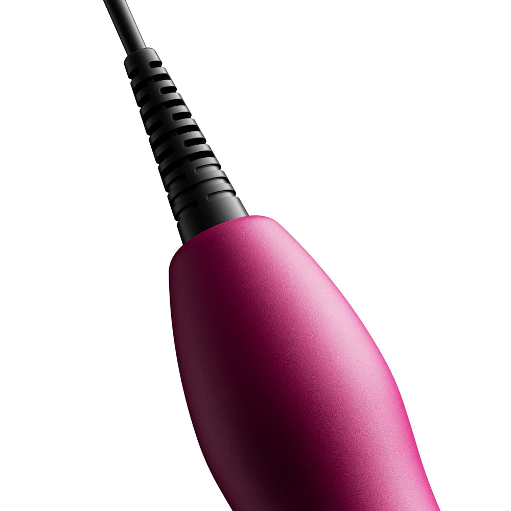 Close-up of the handle and cord of the Doxy Original Wand Massager Pink, showcasing its sleek design.