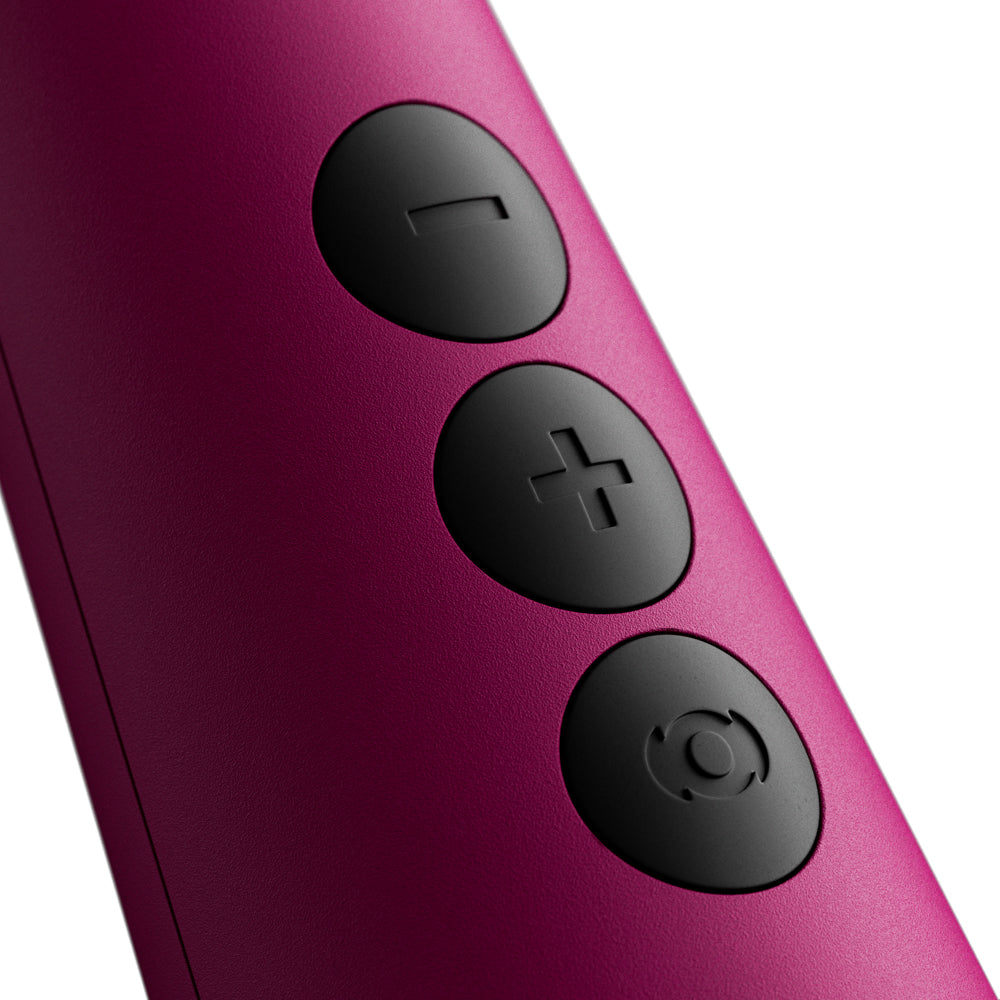 Doxy Original Wand Massager Pink control buttons showcasing its user-friendly design.