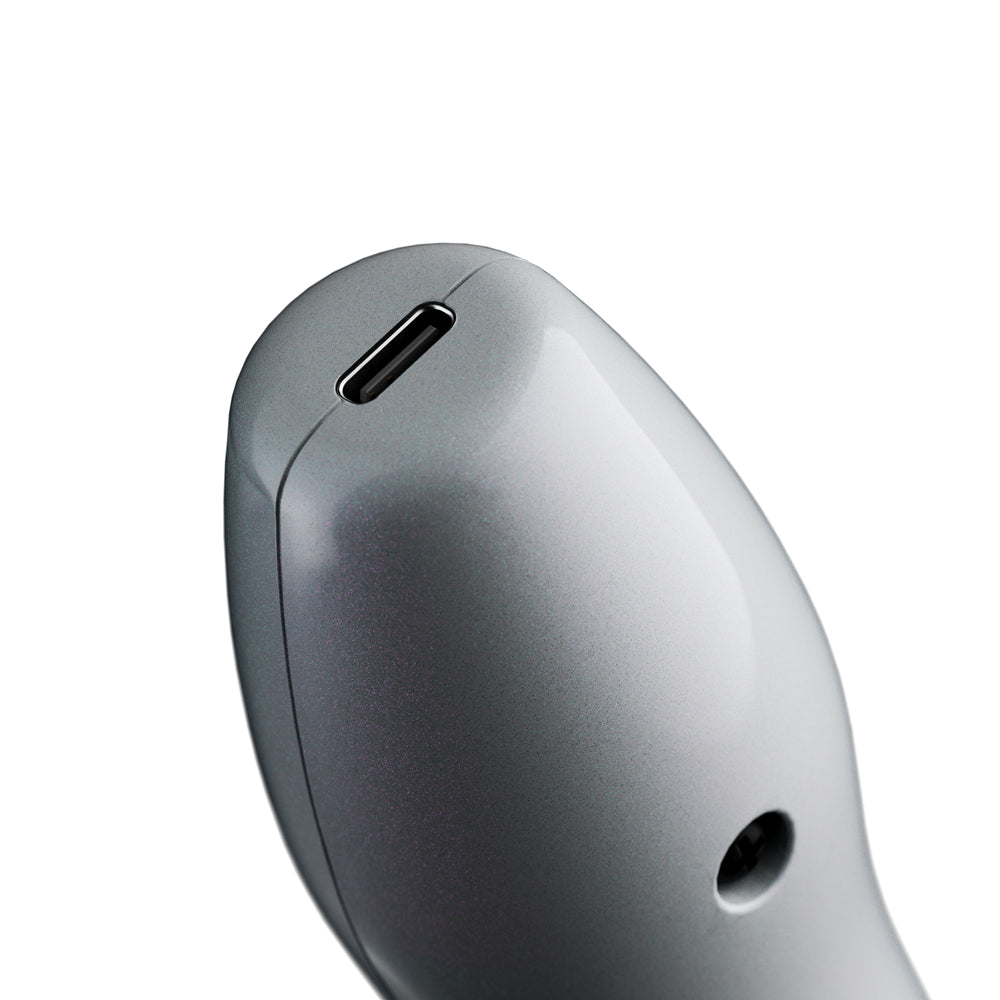 Doxy Die Cast Max Cordless Wand Massager White showing charging port details for convenience.