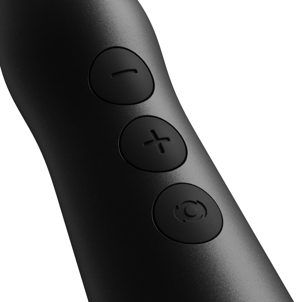 Control buttons of the Doxy Go Travel-sized Wand Massager Black for easy adjustments.