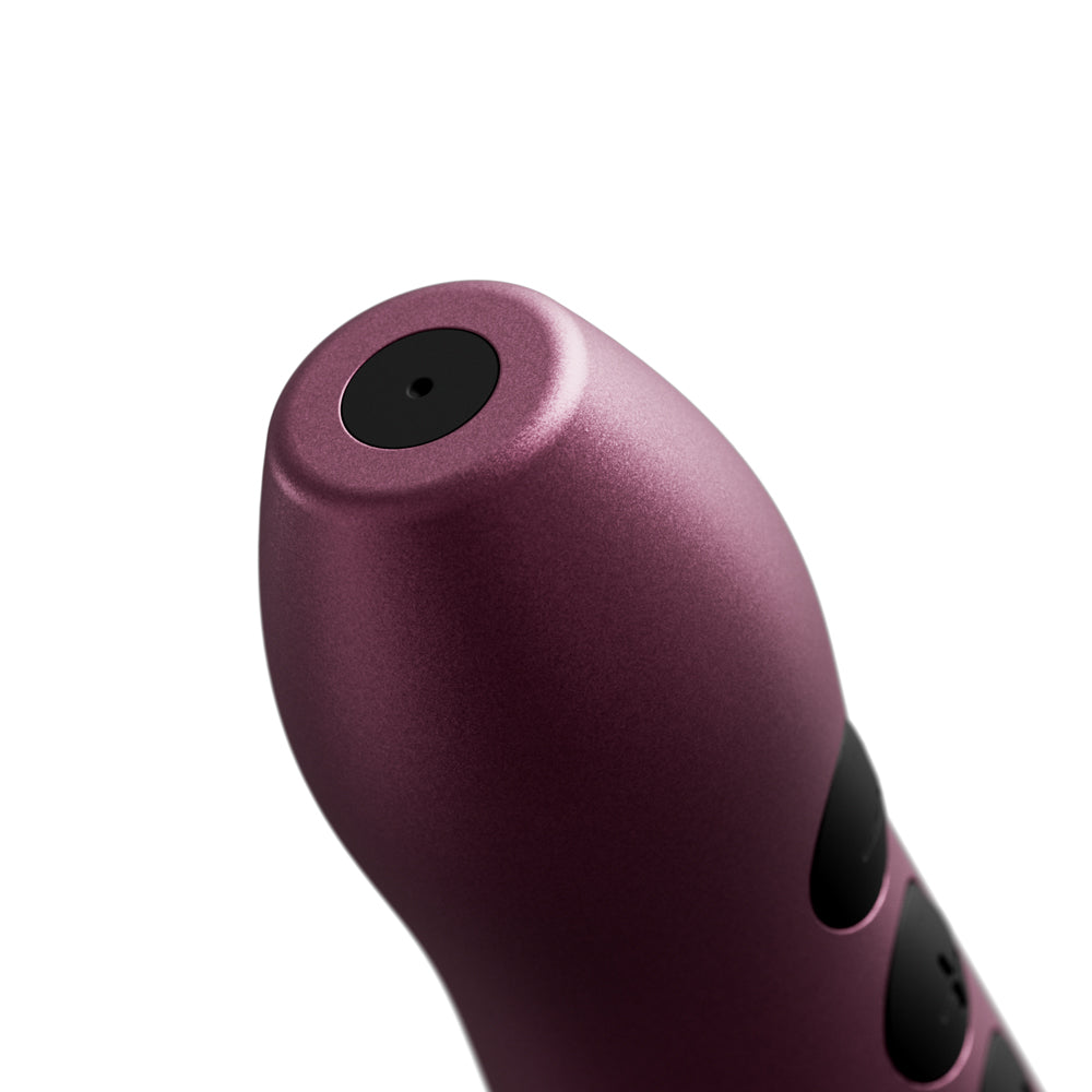 Doxy Go Travel-sized Wand Massager Pink close-up view of the top showing control buttons.