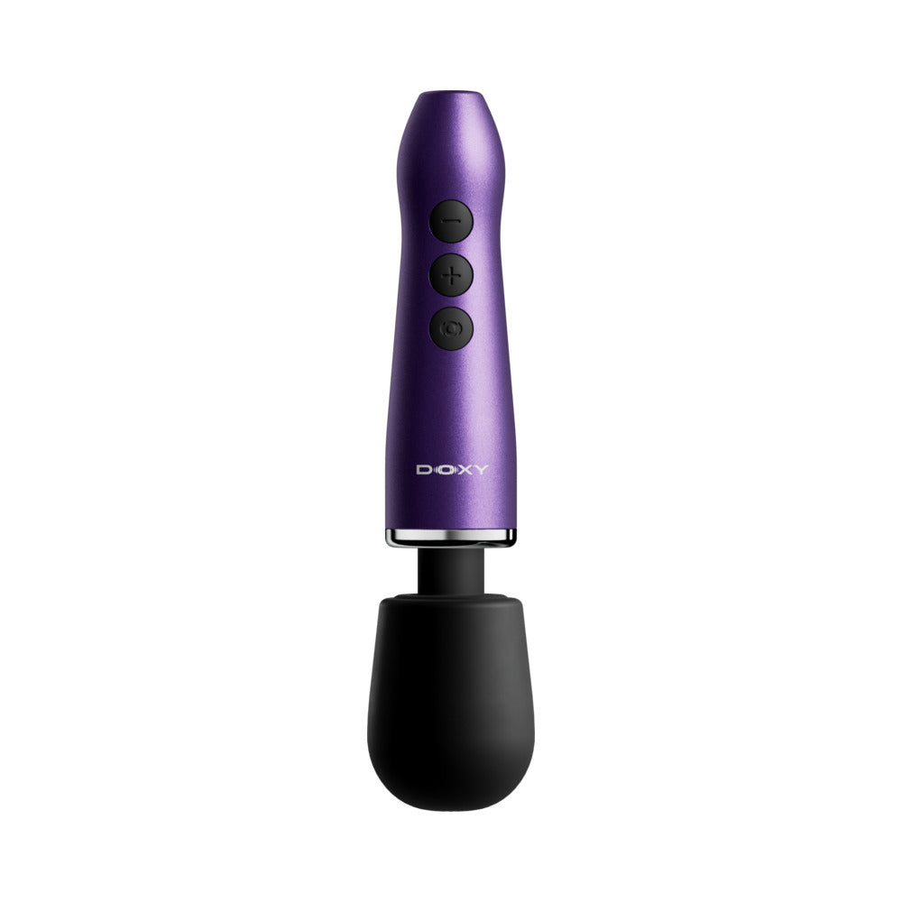 Doxy Go Travel-sized Wand Massager Purple, compact and powerful for travel and convenience.