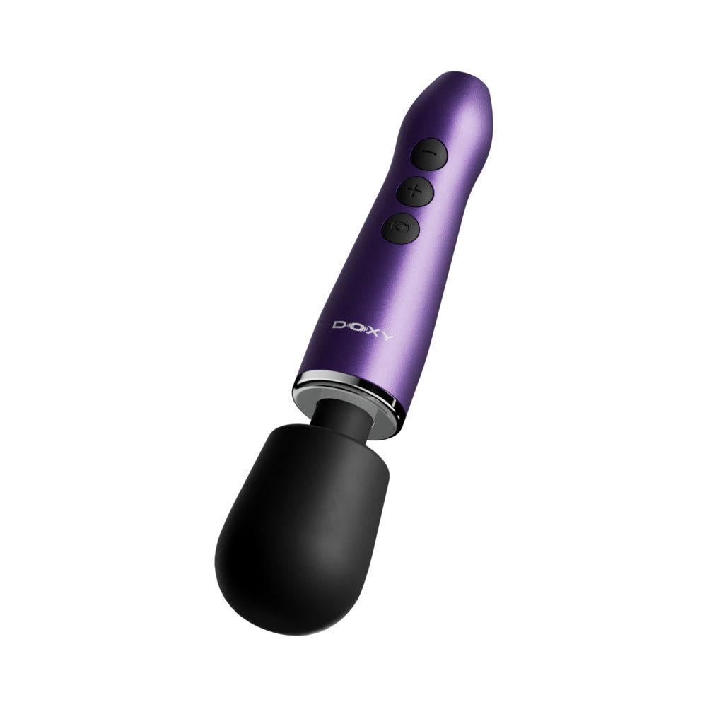 Doxy Go Travel-sized Wand Massager Purple with sleek design and ergonomic controls for ultimate convenience.