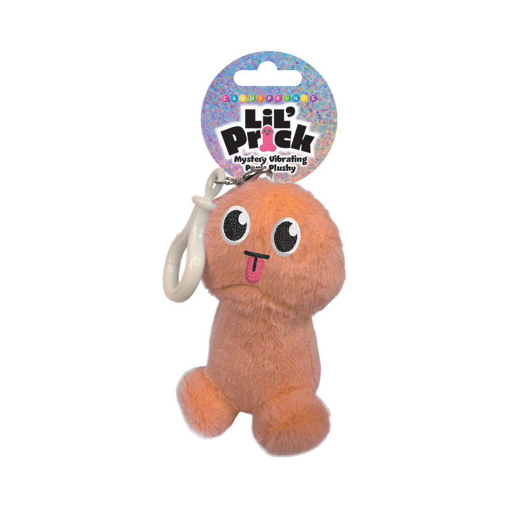 Lil Pricks Mystery Box Individual Plush Penis Keychain in vibrant pink and playful design, ideal fun accessory.
