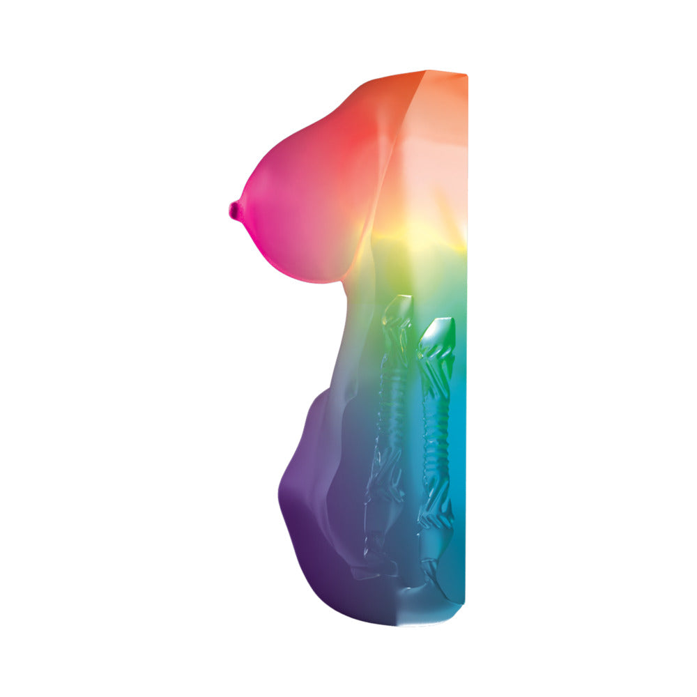 Pdx Elite Go-go Bator Led Mega Masturbator Frosted with vibrant LED colors and realistic textures