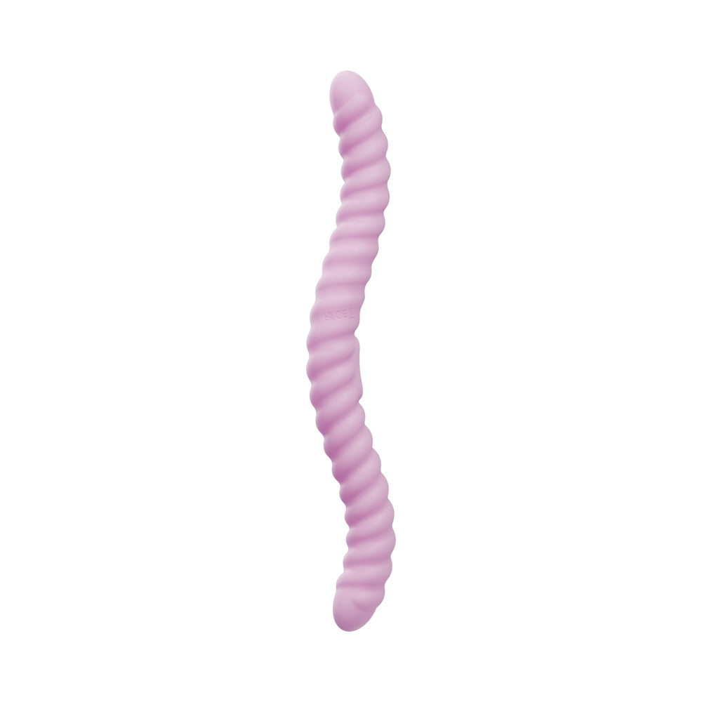Tentra Cor Unicorn Horn Double-ended Vibrating Dildo Pink, a versatile pink vibrator with unique twisted design.