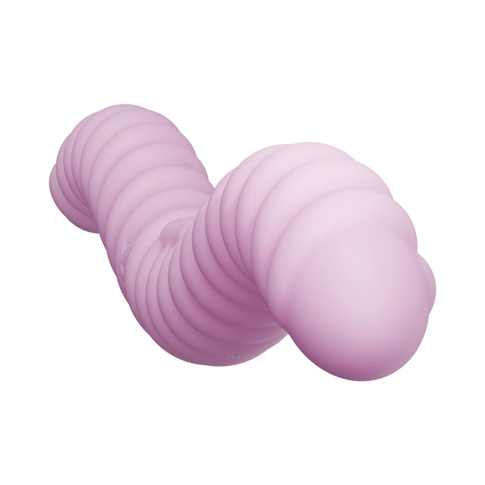Tentra Cor Unicorn Horn Double-ended Vibrating Dildo Pink, flexible and textured design for customizable stimulation.