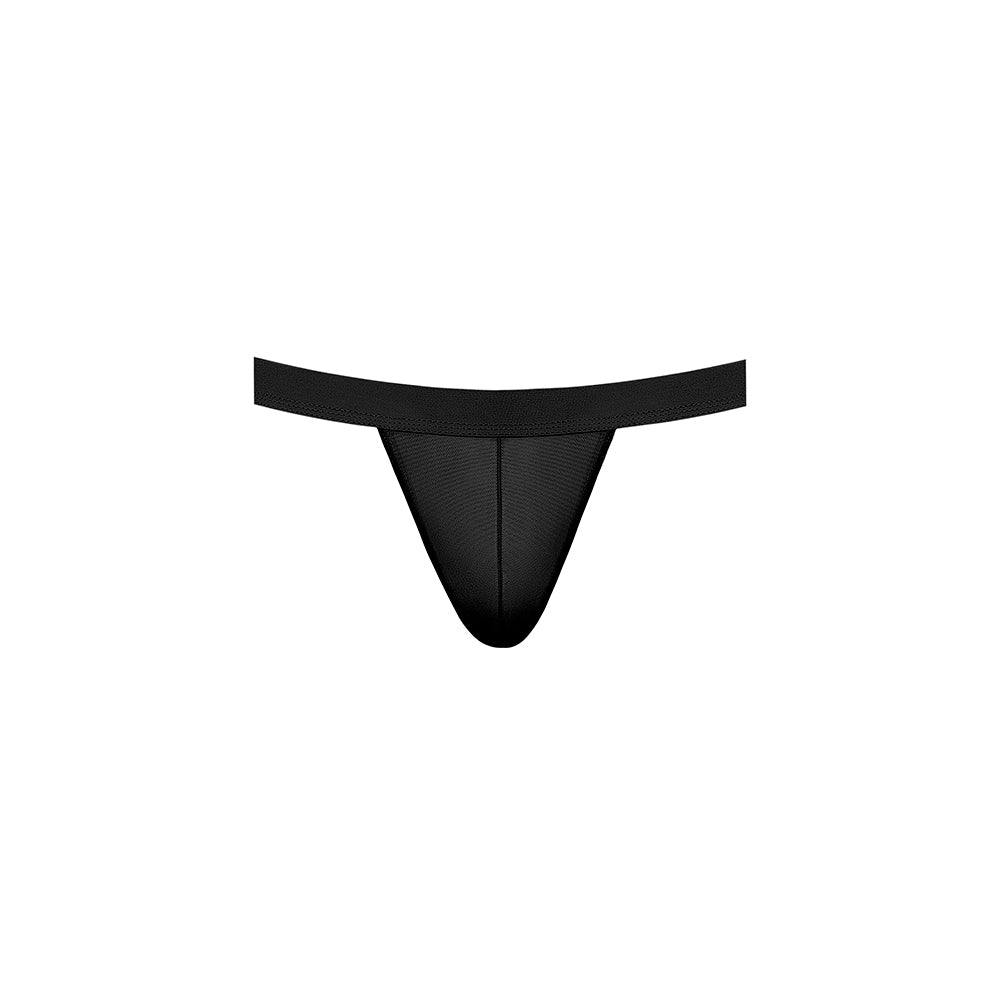 Male Power Mesh 2.0 Strappy Ring Jock Black L/XL in sleek black design, showcasing a daring and minimal underwear style.