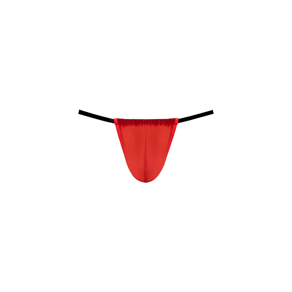 Male Power Mesh 2.0 G-String Red One Size displayed on a white background, emphasizing its bold design.