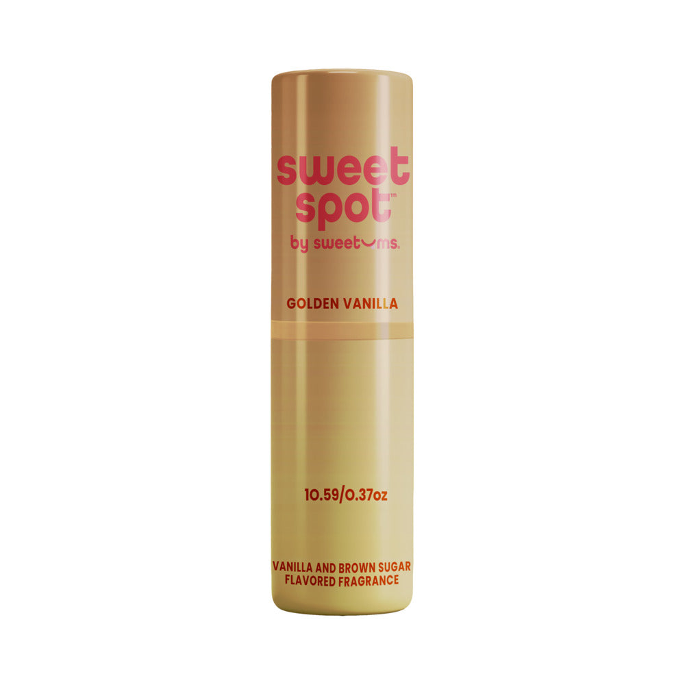 Sweetums Sweet Spot Flavored Fragrance Golden Vanilla stick packaging with warm vanilla and brown sugar scent.