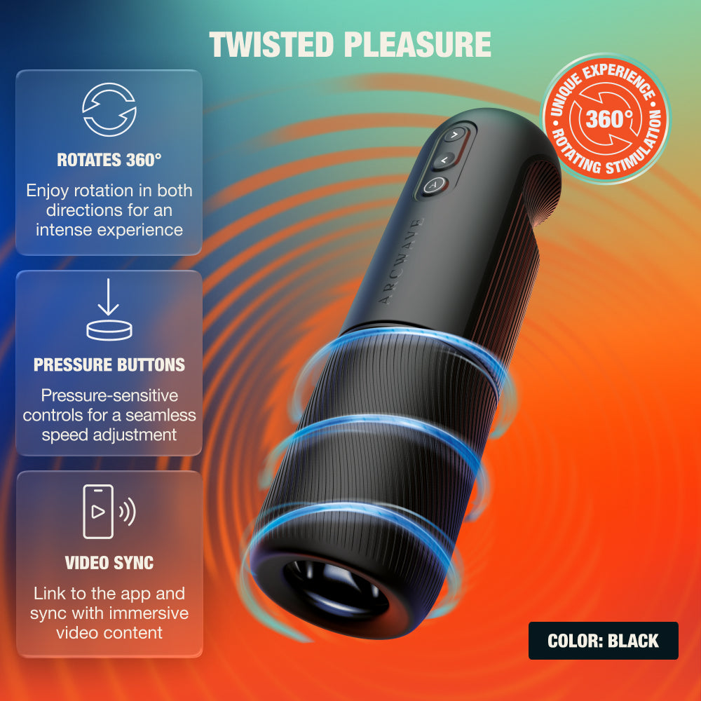 Arcwave Orbit Rotating Stroker features 360-degree rotation, pressure buttons, and video sync for immersive experiences.