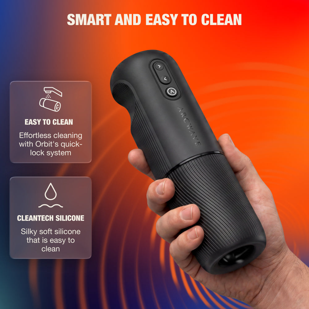Arcwave Orbit Rotating Stroker features easy cleaning and Cleantech silicone for a superior experience.