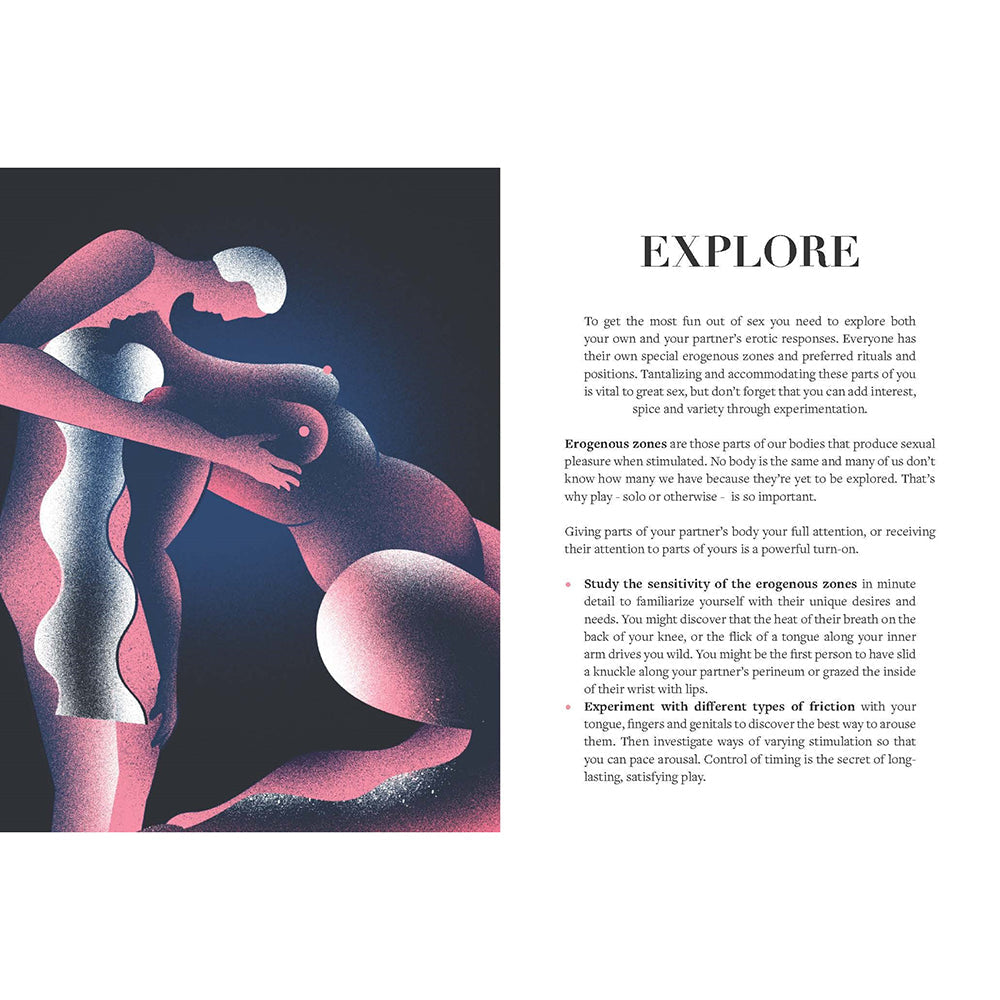 Illustration from Sex Everything Everyone Needs To Know About Pleasure & Play showing intimacy and exploration of pleasure.