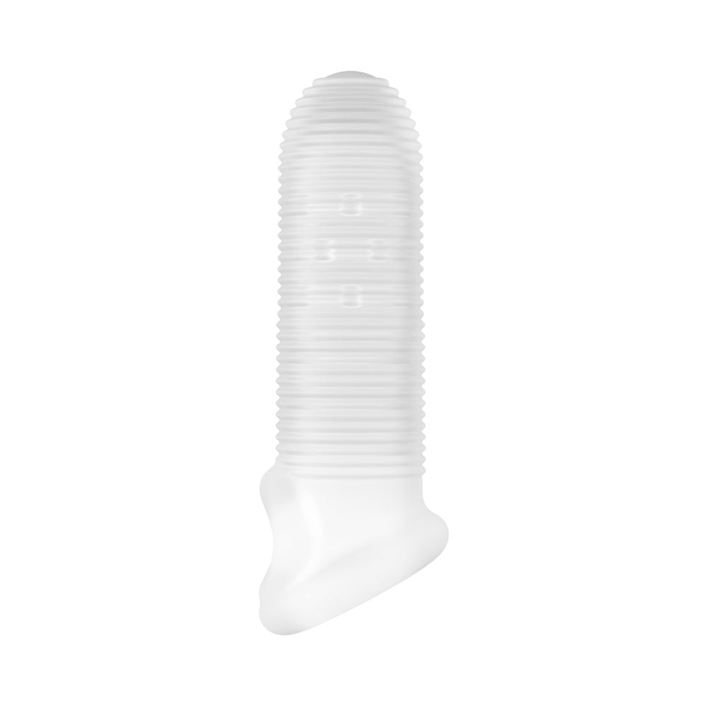 Performance Plus Mercenary Silicone Penis Sheath Small featuring ribbed and nubbed texture for enhanced pleasure.