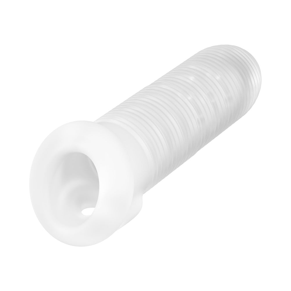 Performance Plus Mercenary Silicone Penis Sheath Small shown with ribbed texture for enhanced sensation.
