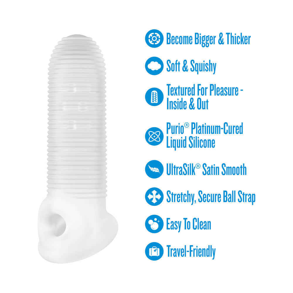 Performance Plus Mercenary Silicone Penis Sheath Small features ribbed texture, platinum-cured silicone, and secure ball strap.