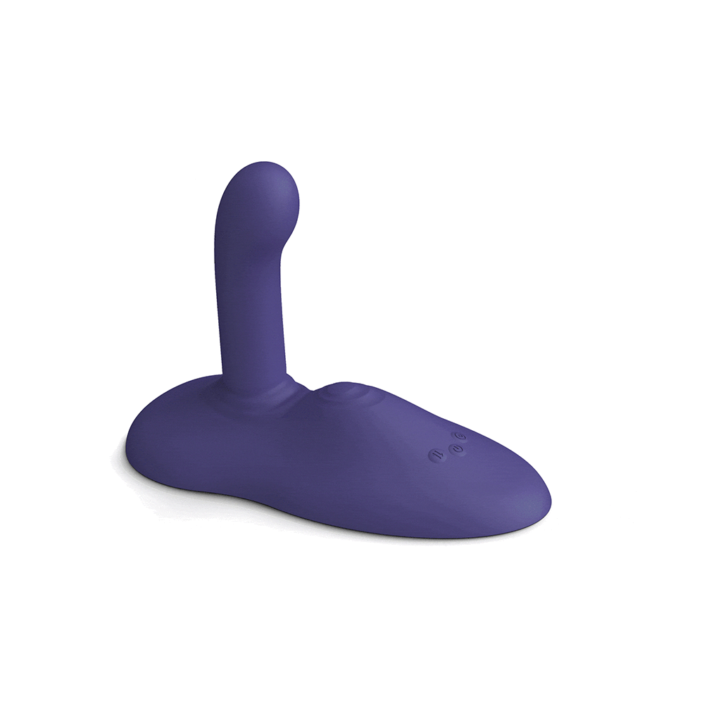 Love To Love Gofast Thrusting Vibrator Midnight Indigo on a white background, showcasing its sleek design.