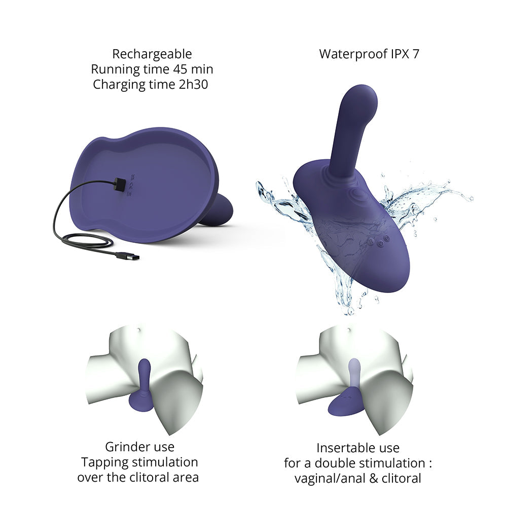 Love To Love Gofast Thrusting Vibrator Midnight Indigo features waterproof design and dual-action stimulation.