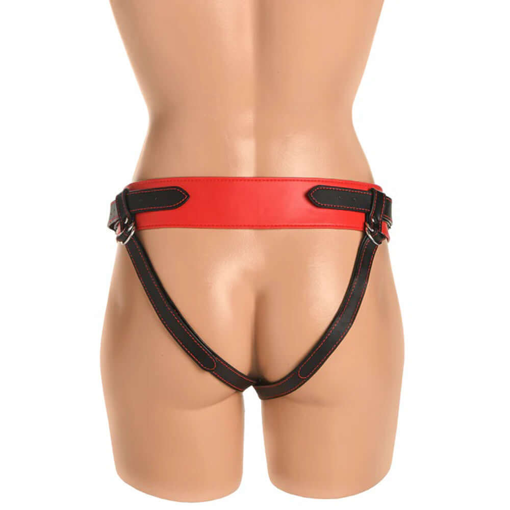 Horny Devil Strap-on Harness Red-5