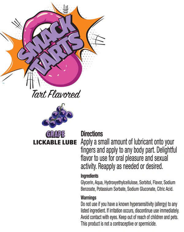 Smack Tarts Lube 3ml Pouch Display 36pc - Sour Grape-1