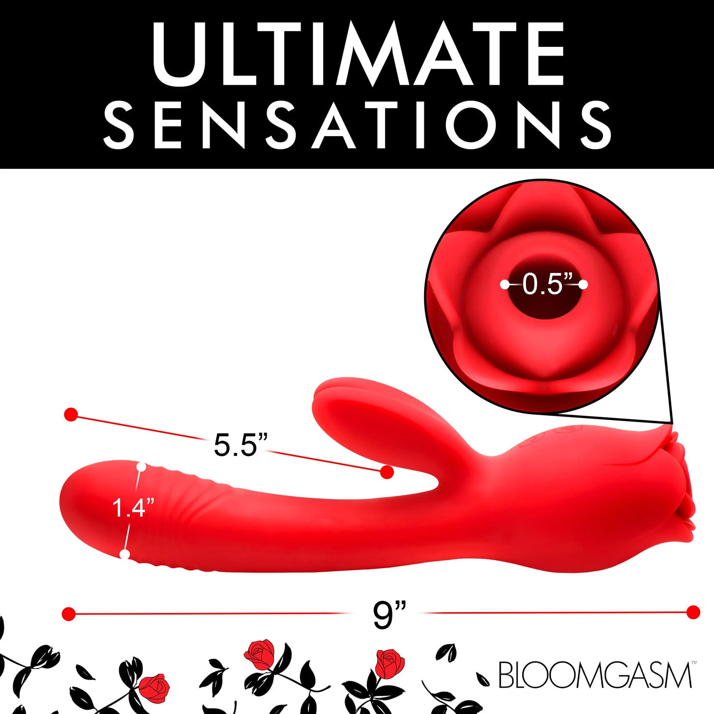 Blooming Bunny Sucking and Thrusting Silicone  Rabbit Vibrator - Red-2