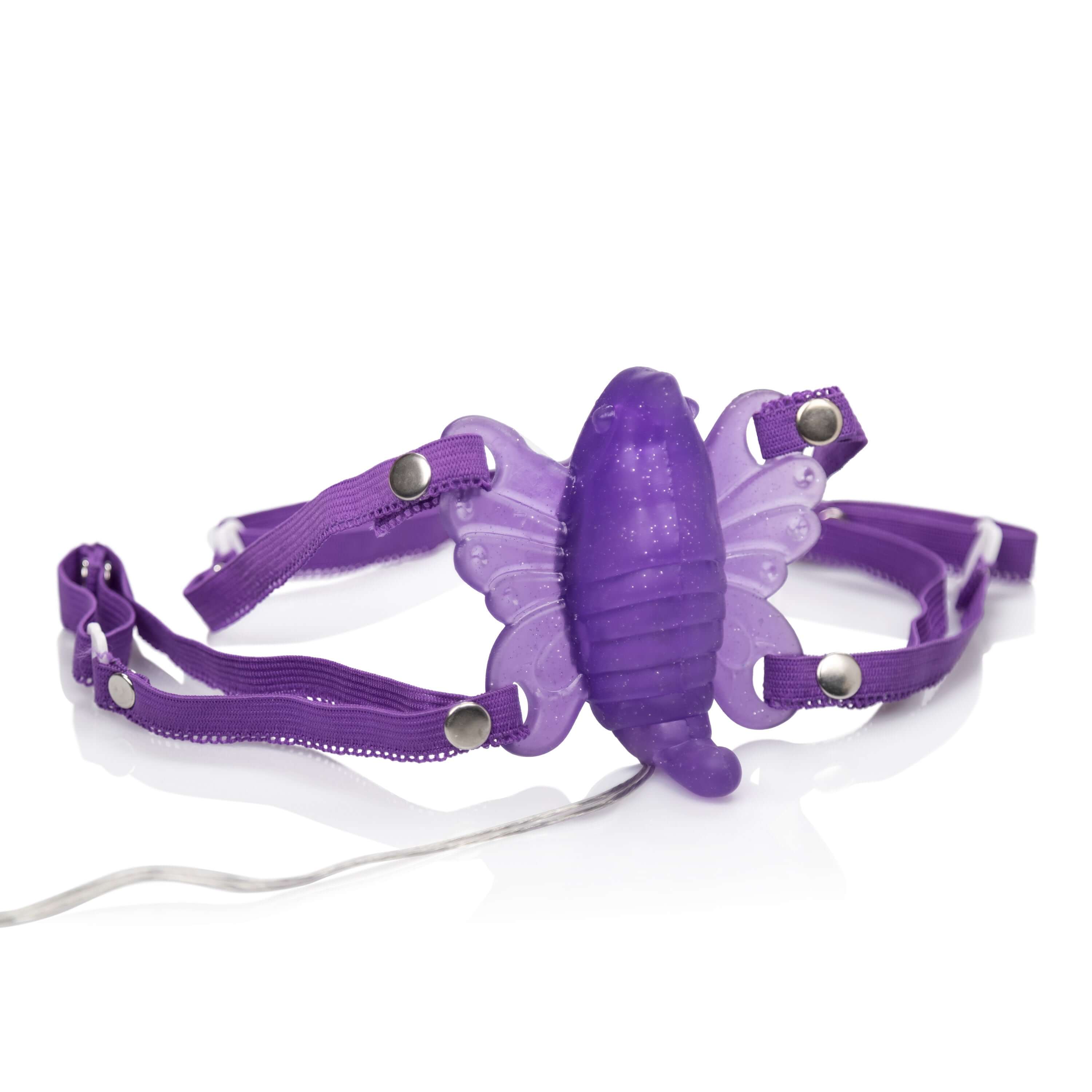 Venus Butterfly 2 Clitoral Massager Purple is a wearable clitoral stimulator featuring butterfly design and adjustable straps.