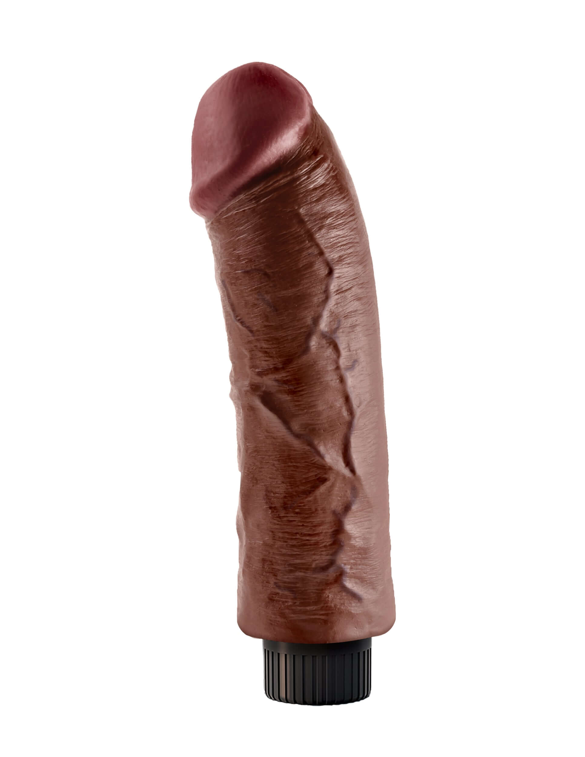 King Cock 8-Inch Vibrating Cock Brown, realistic vibrating dildo with lifelike details and strong vibrations.